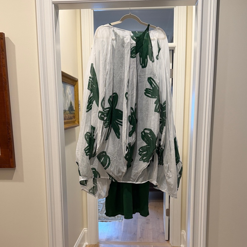 Rundholz White and Green Tunic with matching racer back knit tank dress(bw) - Picture 12 of 12